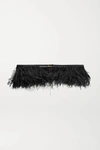 ALTUZARRA FEATHER-EMBELLISHED LEATHER BELT