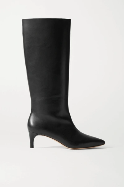 Loeffler Randall Gloria Leather Knee High Boots In Black