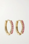 MATEO 14-KARAT GOLD SAPPHIRE HOOP EARRINGS