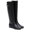 DOLCE & GABBANA LEATHER KNEE-HIGH BOOTS,P00485565