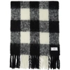 AMI ALEXANDRE MATTIUSSI AMI ALEXANDRE MATTIUSSI WHITE AND BLACK MOHAIR CHECKERED SCARF