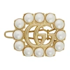 GUCCI GOLD PEARL DOUBLE G HAIR SLIDE