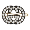 Gucci Crystal Interlocking G Hair Clip In 8520 Black