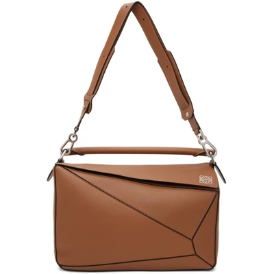 Loewe Large Puzzle Messenger Bag In Brown