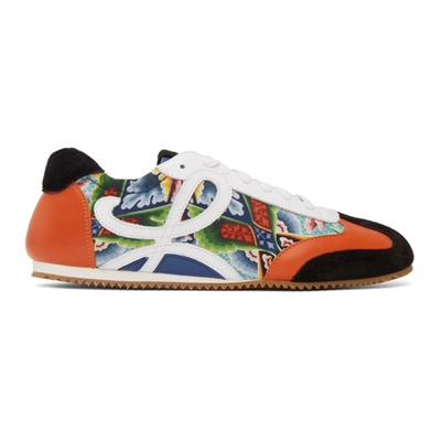Loewe Abstract Print And L Monogram Trainers In 9961 Multi