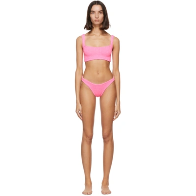 Hunza G Net Sustain Seersucker Bikini In Pink
