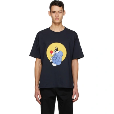 Moncler Genius 1 Moncler Jw Anderson Navy Looney Tunes Edition Sylvester T-shirt In Blue