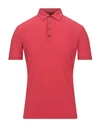 Zanone Short-sleeved Cotton Polo Shirt In Rust