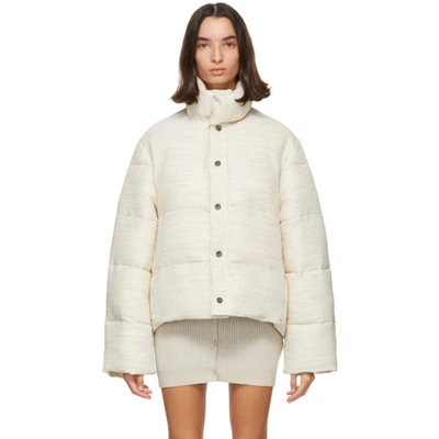 Jacquemus Cotton & Viscose Blend Puffer Jacket In Neutrals
