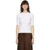 Rosetta Getty White Cropped Sleeve T-shirt