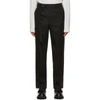 VALENTINO BLACK & GREY WOOL PINSTRIPE TROUSERS