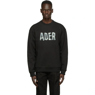 Ader Error Raw Edged Logo Sweatshirt In Black
