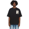 AMI ALEXANDRE MATTIUSSI AMI ALEXANDRE MATTIUSSI BLACK ANNIVERSARY FACE PATCH T-SHIRT