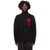 Ami Alexandre Mattiussi Ssense Exclusive Black Oversize Ami De Coeur Turtleneck