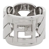 FENDI SILVER 'FOREVER FENDI' CHAIN RING