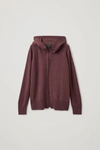 COS RECYCLED CASHMERE HOODIE WITH CARDIGAN PANEL,0919260002005