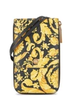 VERSACE BAROQUE-PRINT LEATHER NECK POUCH,3918038