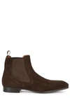 Santoni Detoxify Suede Chelsea Boots In Dark Brown