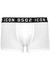 Dsquared2 Logo Boxer Shorts With Elastic Waistband In White And Black