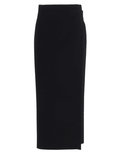 Balenciaga Long Black Wool Skirt