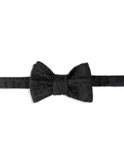 Charvet Large Silk Tonal Bow Tie In Black