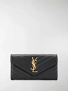 SAINT LAURENT LARGE MONOGRAM FLAP WALLET,12332219