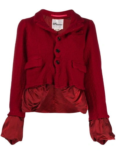 Comme Des Garçons Boiled Wool Cropped Jacket In Red