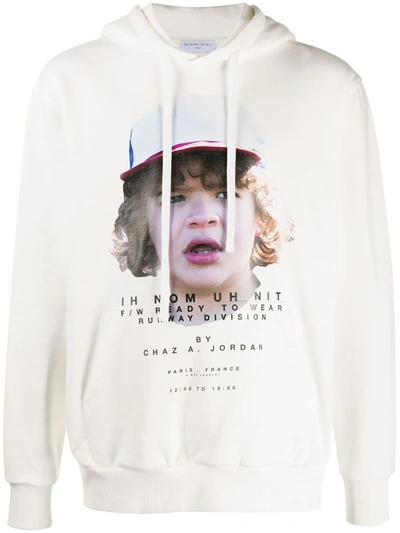 Ih Nom Uh Nit Dustin-print Logo Hoodie In Weiss