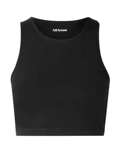 All Access Dynamic Cropped Stretch Cotton And Modal-blend Jersey Tank In Black