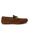 Ferragamo Parigi Suede Driving Loafers In Habana