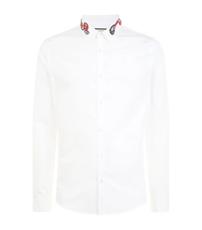 Gucci Duke Snake Collar Shirt In Bianco