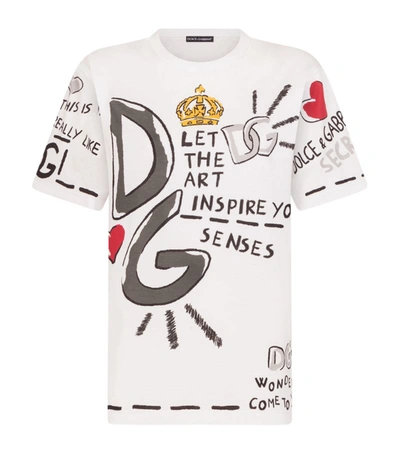 Dolce & Gabbana Graphic-print Short-sleeve T-shirt In White