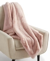 Martha Stewart Collection Solid Faux Fur Throw, Created For Macy's Bedding In Cement Grey