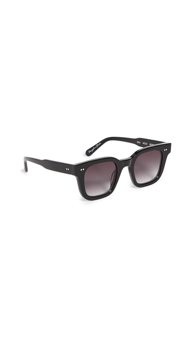Chimi Berry 004 Square Acetate Sunglasses In Berry/black Gradient