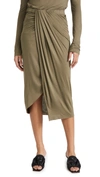 HELMUT LANG RUCHED JERSEY SKIRT