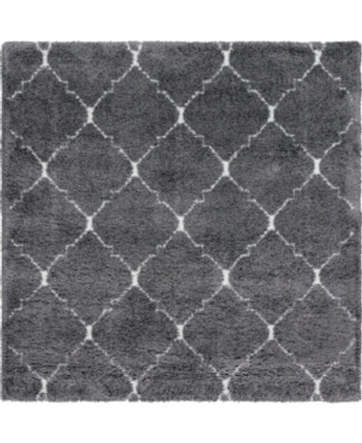 Bridgeport Home Fazil Shag Faz5 Gray 8' X 8' Square Area Rug