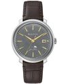 BULOVA MEN'S FRANK SINATRA COLLECTION BROWN LEATHER STRAP WATCH 40MM