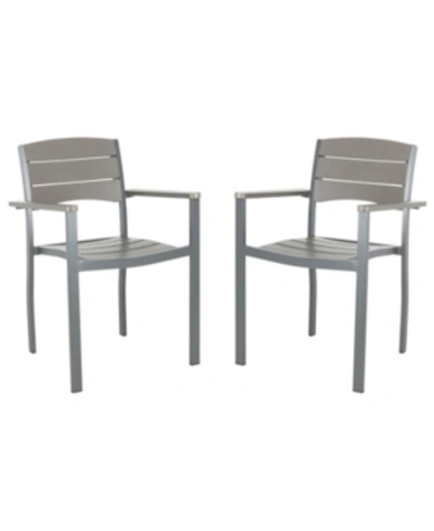 Safavieh Gerhardt Outdoor Stackable Chair In Grey