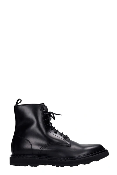 Officine Creative Thrapston 004 Combat Boots In Black Leather | ModeSens
