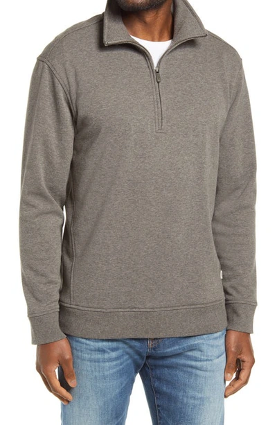 Ugg Men's Zeke Double Knit Quarter-zip Shirt In Rock Ridge Heather