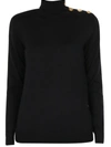 BALMAIN jumper WITH BUTTONS BLACK,36739722