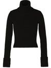 Bottega Veneta Stretch Wool Blend Turtleneck In Black