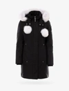 Moose Knuckles Stirling Down Parka With Genuine Shearling Trim In White