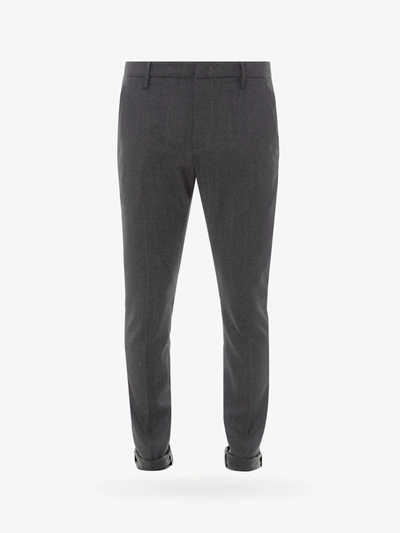 Dondup Virgin-wool Tapered Trousers In Grey