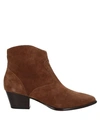 Ash Woman Ankle Boots Camel Size 10 Calfskin In Beige