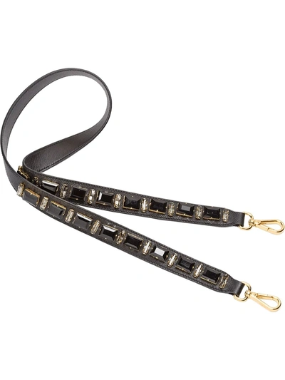 Prada Embellished Shoulder Bag In Schwarz