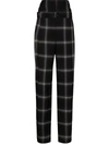 Stella Mccartney Belted Checked Wool Wide-leg Pants In 1071 1071 Black/grey