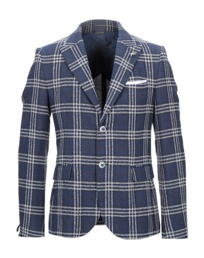 Grey Daniele Alessandrini Suit Jackets In Blue