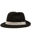 Dolce & Gabbana Pinstripe Wool Fedora In Schwarz