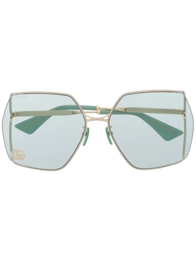 Gucci Oversize Square Frames In Grün